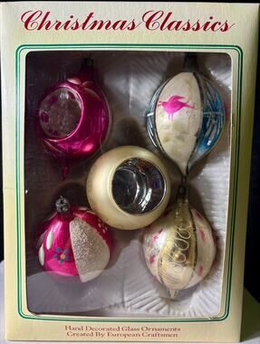 Christmas Classics 5 Piece Ornament Set Number 7375 in Original Box
